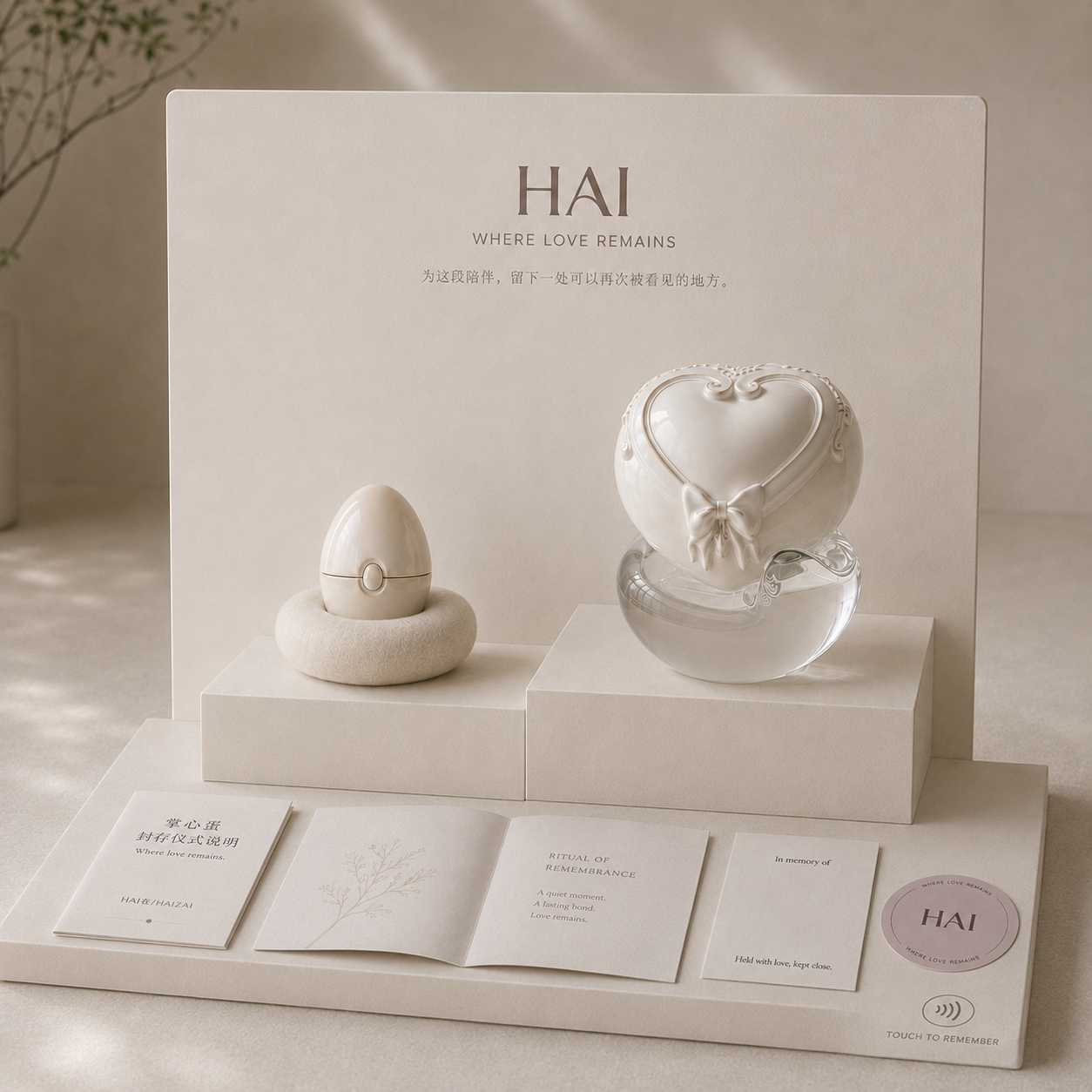 HAI 零售陈列台 — 纪念安放与日常陪伴两大系列同台展示