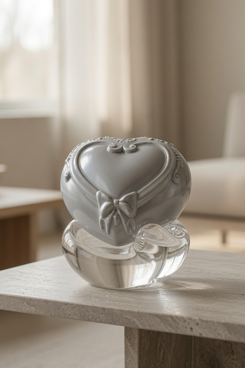 HAI Remain 藏心盒 Heartbox — 珠光心形陶瓷与手工水晶底座安放于温柔居家空间